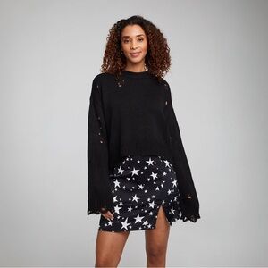 ⚡️ NWT Chaser Jax Distressed Pullover Sweater Black - S